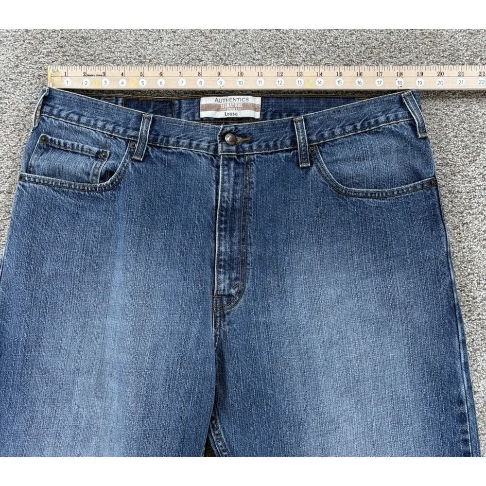 Levis Authentics Signature Jeans‎ Mens 38x32 Blue Loose Straight Cotton Y2K '09